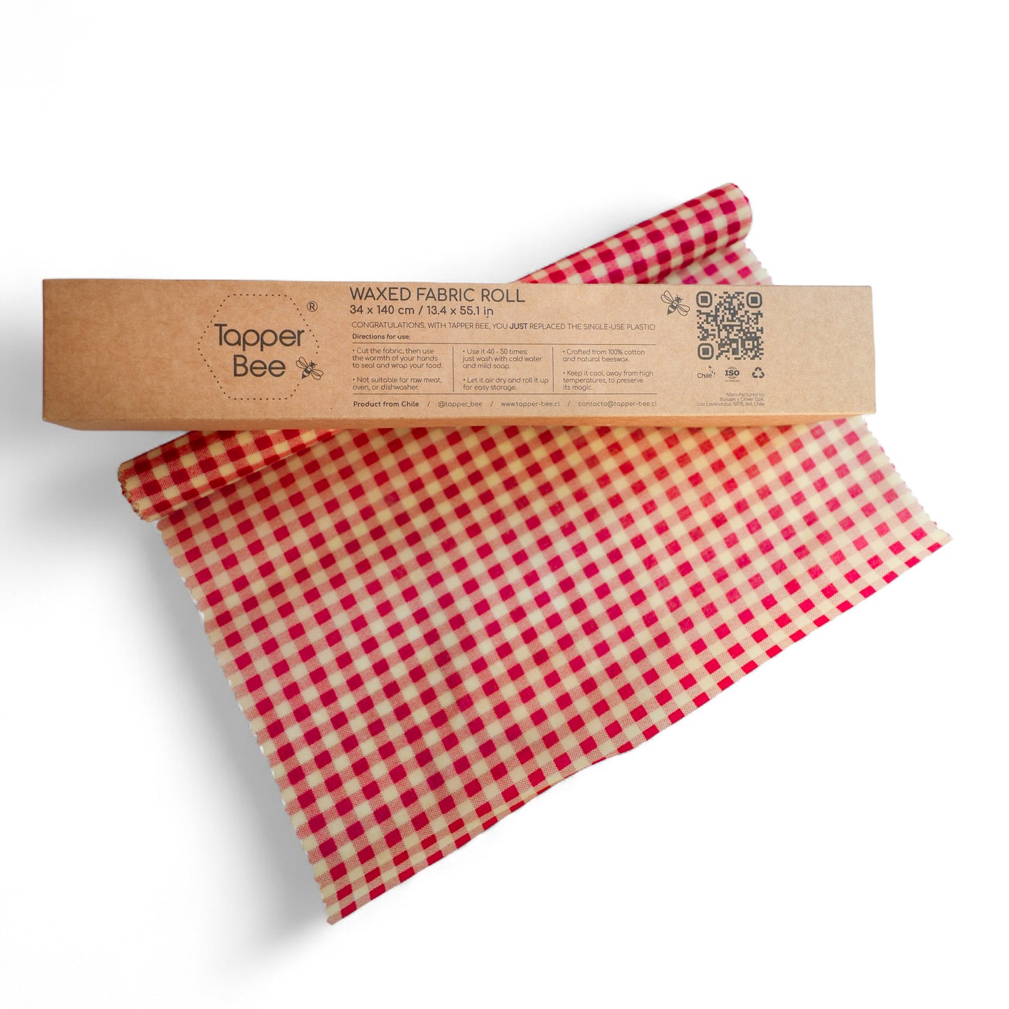 Envoltorio ecológico rollo de tela encerada - Rojo Italiano