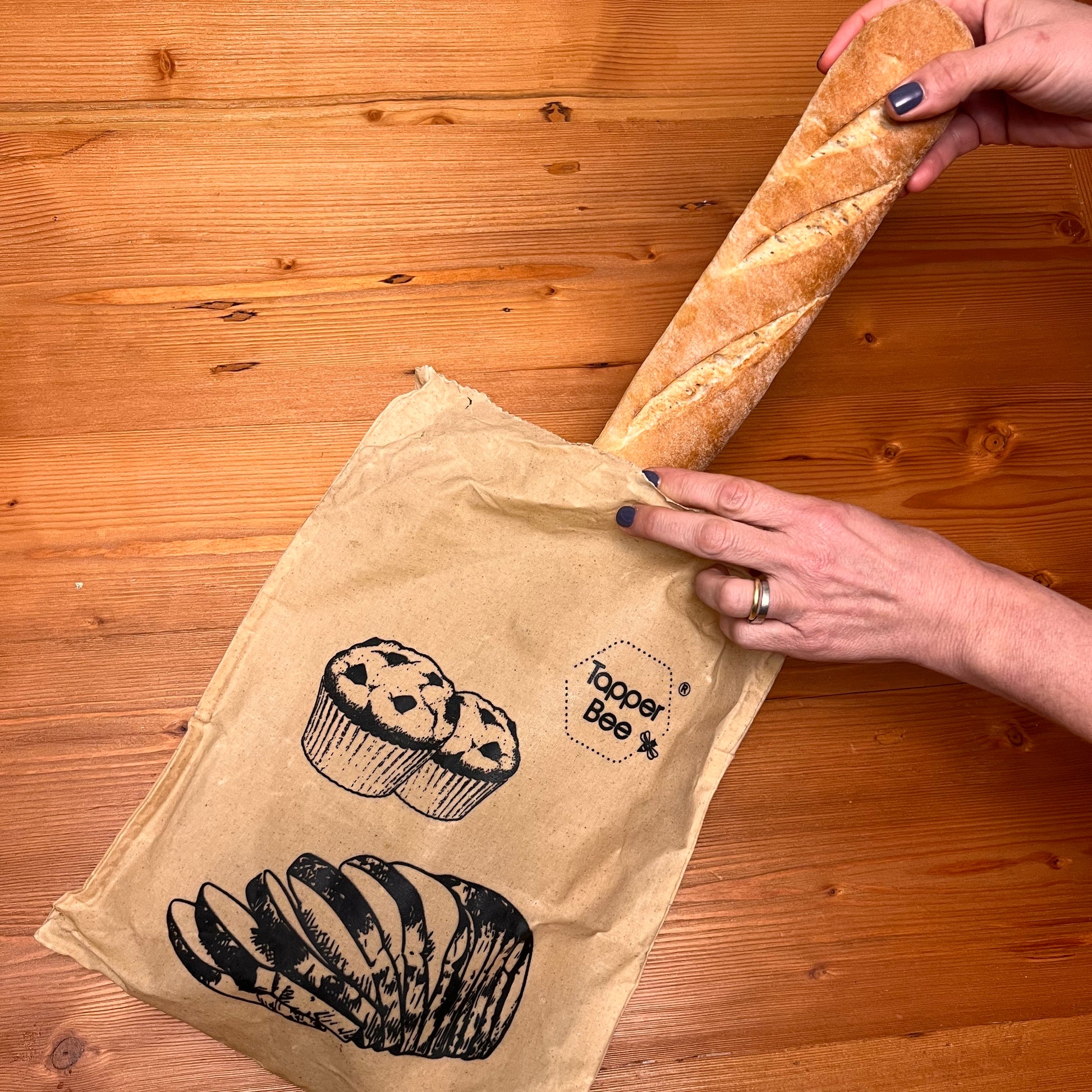 Bolsa para pan, realizado en tela 100% algodón
