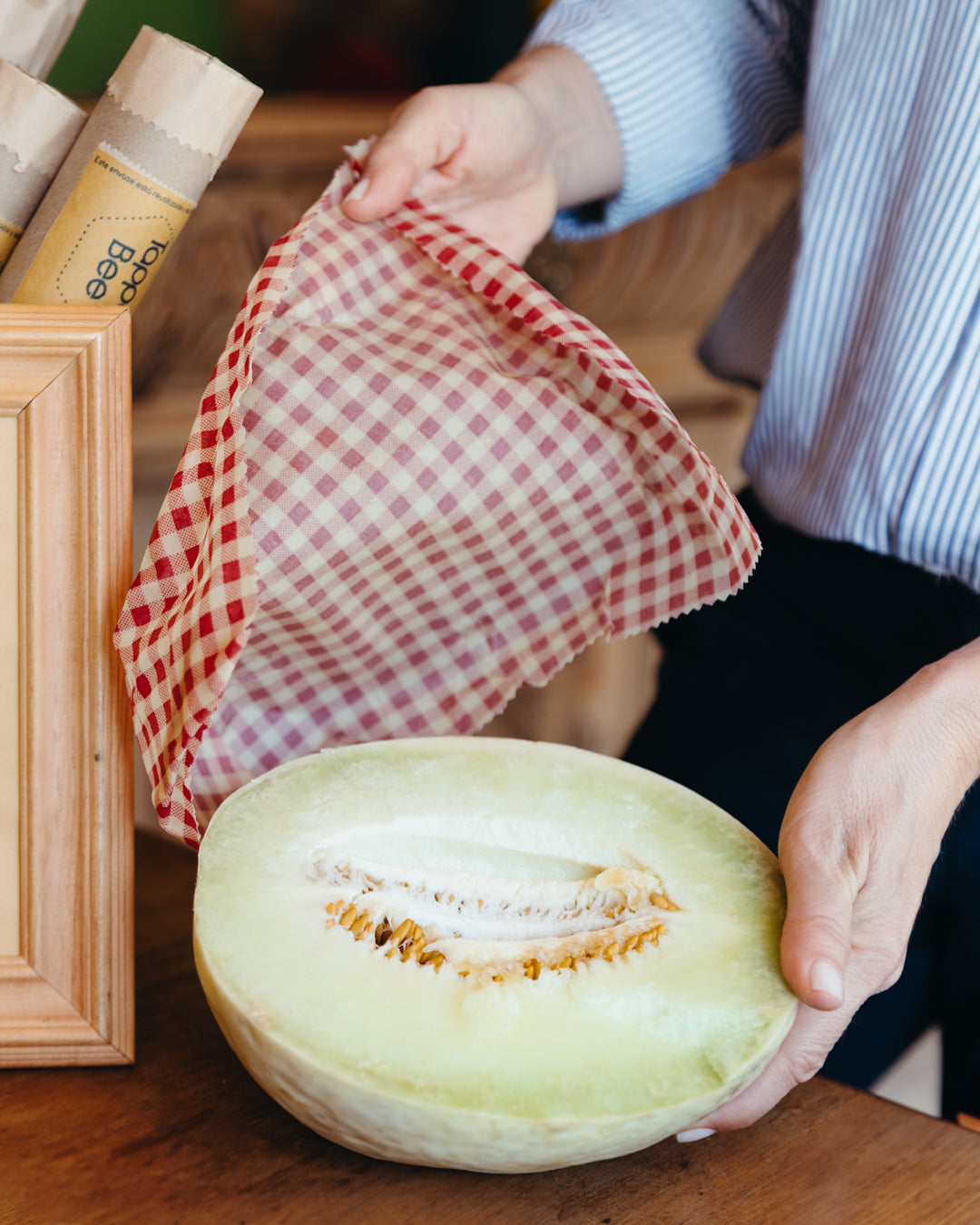 Envoltorio ecológico rollo de tela encerada - Rojo Italiano